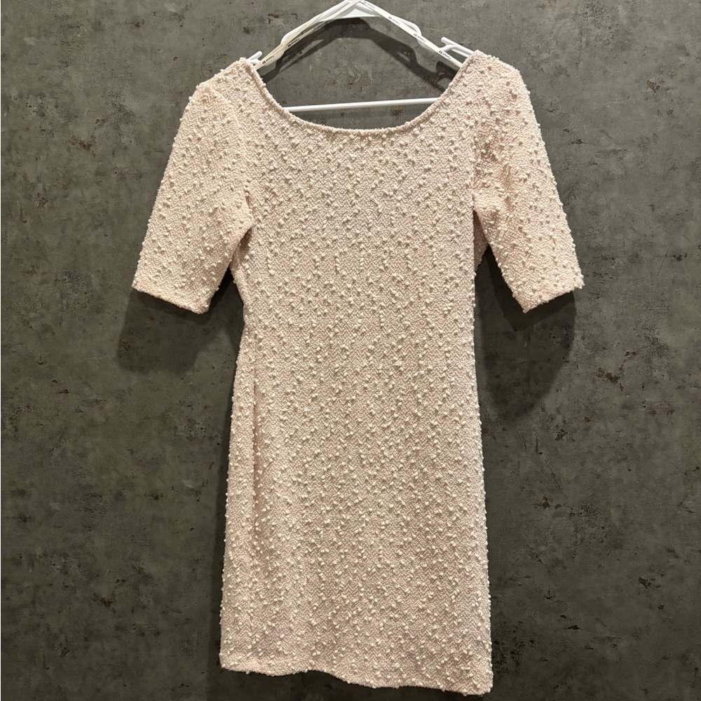 Elegant Cream Textured Women's Dress